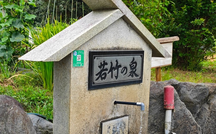 神奈川県秦野市の若竹の泉の写真。湧水スポット。